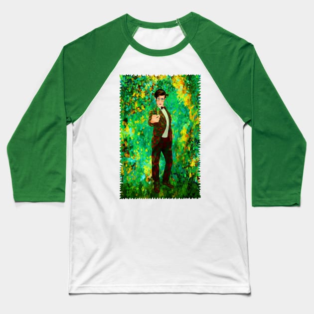 11th Doctor Abstract art Baseball T-Shirt by Dezigner007